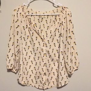 Old Navy cream colored button down blouse